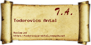 Todorovics Antal névjegykártya